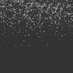 Falling numbers. Math study concept with flying