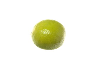 Fresh lime fruit, green citrus fruit, Bear lime, Tahiti lime, on white background