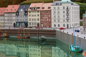 Langelinie Promenade, Copenhagen, Denmark. Miniature city. Tourist attraction at Mini Europe in Brussels, Belgium.