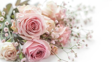 Bouquet Background. Beautiful Pink Rose Bouquet for Wedding Floral Design