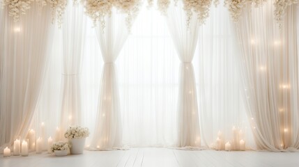 White backdrop with soft and inviting lighting