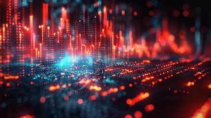 Fototapeta premium Stock market or forex trading graph and candlestick chart suitable for the financial investment concept. Economy trends background for business idea and all artwork design.