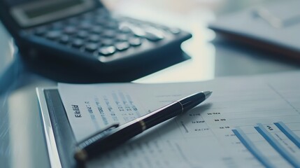 Dynamic Office Scene: Pen Highlighting Key Stats on a Data Graph