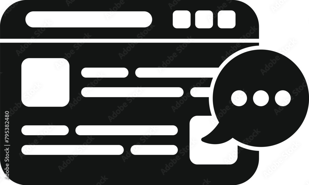 Poster web site chat support icon simple vector. model assistance. contact help