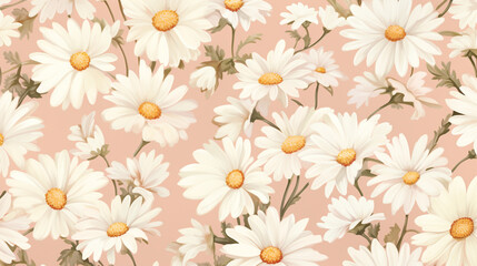 Soft shadows playing on a field of daisies, forming a seamless and mesmerizing 70s-inspired pattern that evokes a sense of nostalgia.