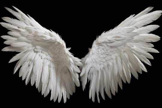 Epic angel wings flying bird monochrome