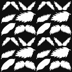 seamless pattern with black and white feathers