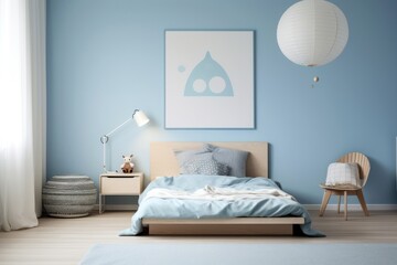 Bedroom furniture pillow blue