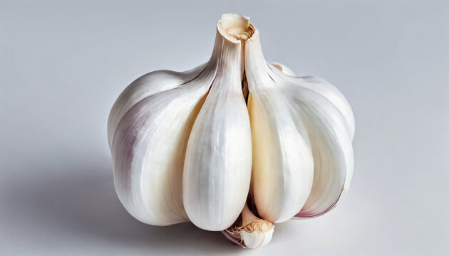 garlic on white background