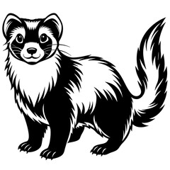 Angora Ferret vector silhouette 