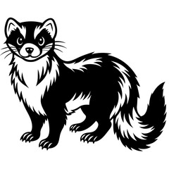 Angora Ferret vector silhouette 