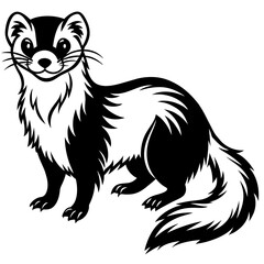Angora Ferret vector silhouette 