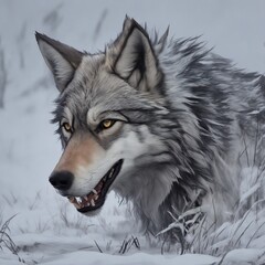 wolf in snow