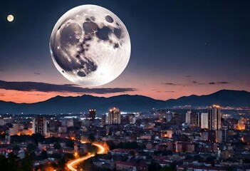 moon over city