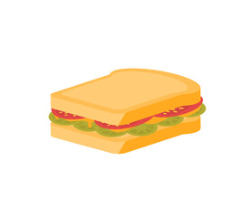 Cartoon fast food unhealthy burger sandwich, hamburger, pizza food restaurant menu snacks. Fast street food lunch or breakfast meal set isolated on white background. Vector illustration