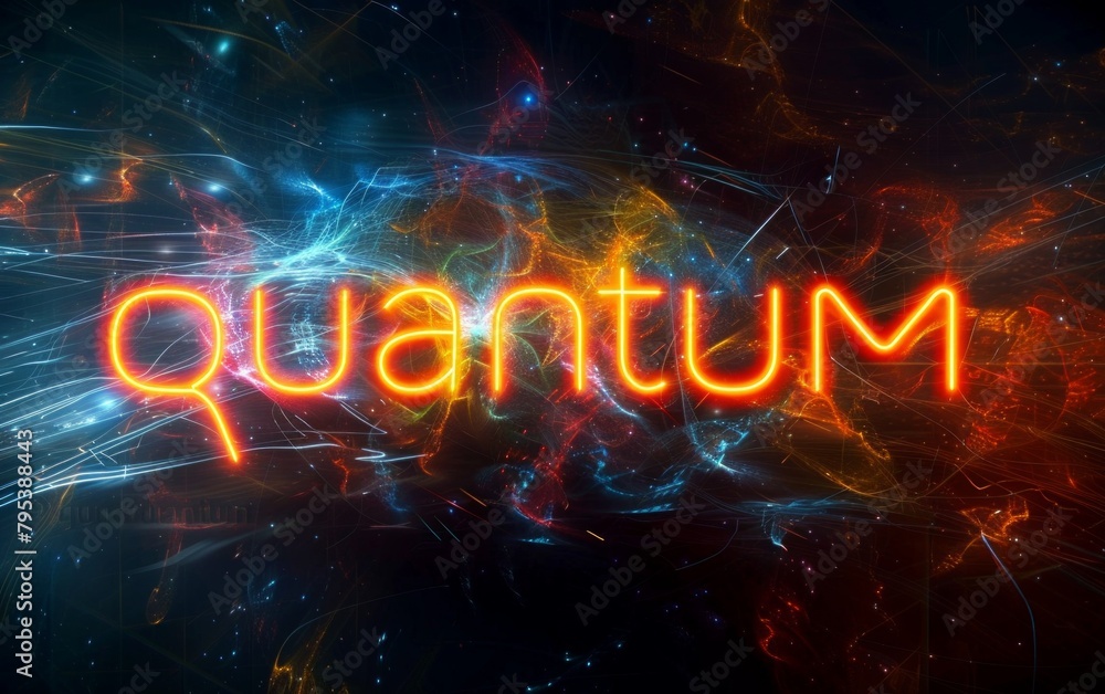 Poster quantum text with dynamic light particles