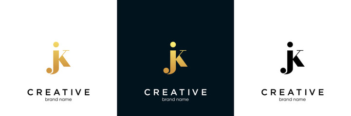 jk abstract letter logo vector