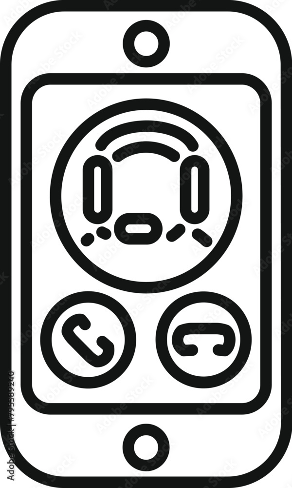 Poster phone support call icon outline vector. call center contact. help operator