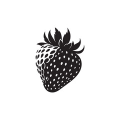 silhouette of a strawberry in white background