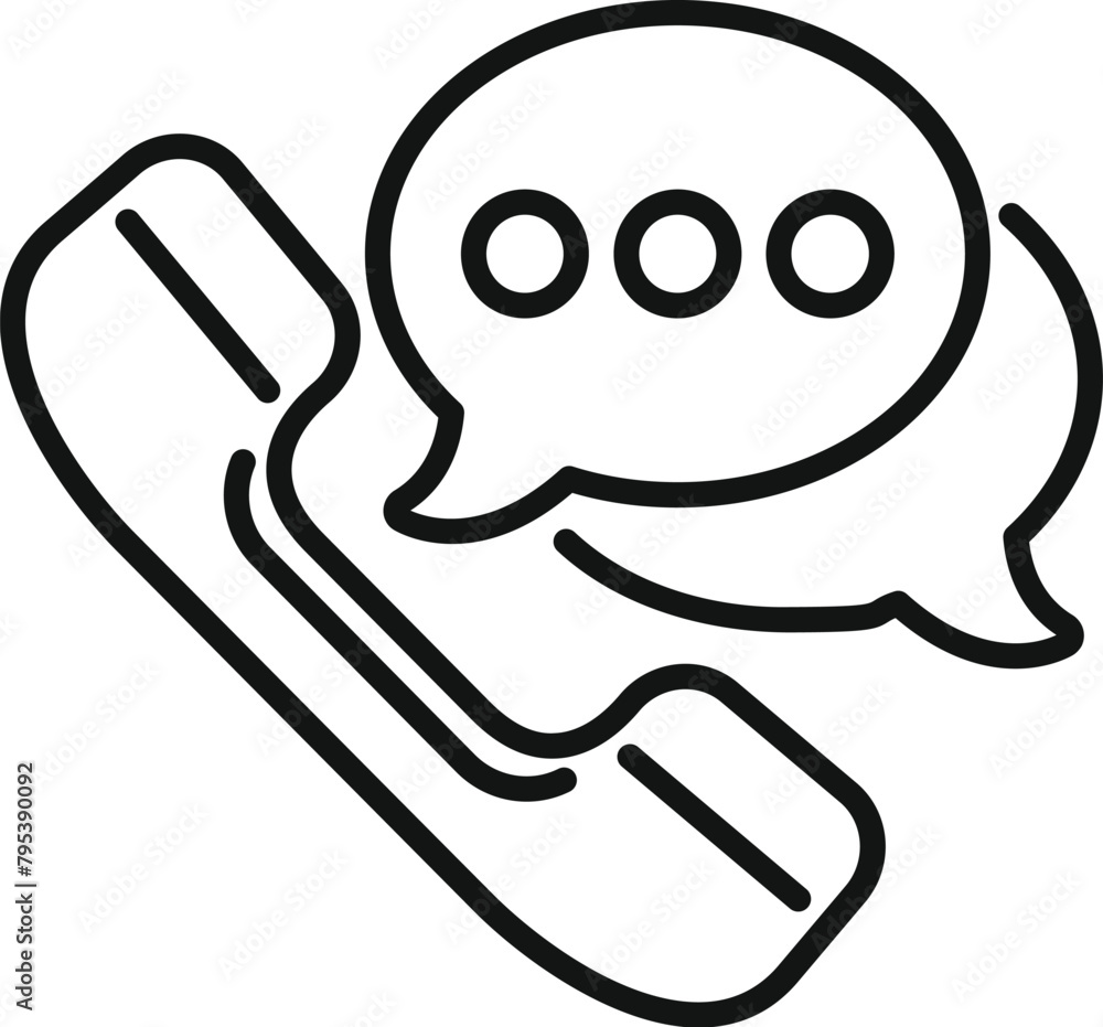 Aufkleber call message support icon outline vector. manual contact. help communication