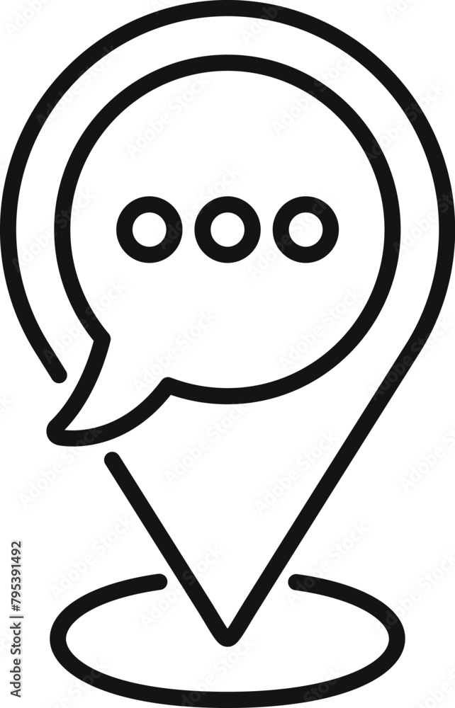 Aufkleber support chat location service icon outline vector. ai virtual help. agent operator online