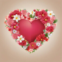 Heart with chamomile flowers, designed for cards, prints, Valentine, March 8 and can be used in various occasions