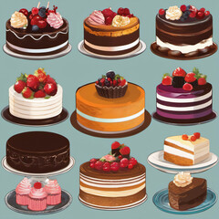 Cakes are intended for cards, postcards, posters and you can use them in different cases - obrazy, fototapety, plakaty