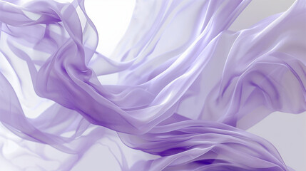 Obraz premium Purple airy wavy fabric on a white background