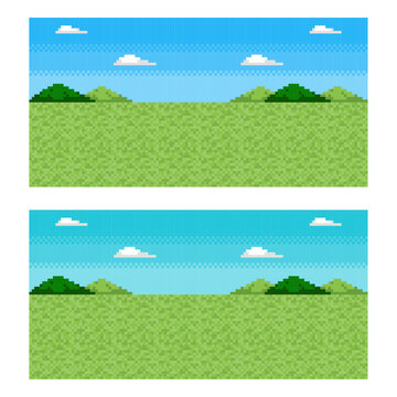 ドット絵 背景（草原）セット