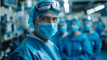 A man in a blue lab coat