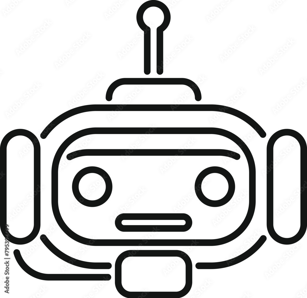 Poster help support bot icon outline vector. online center call. answer web volume