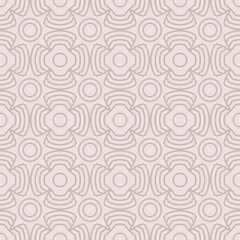  Trend seamless pattern of circles and arcs, geometric shapes in coffee color for coffee shop design. Decoration of lines on a brown background for textiles and wallpaper. - 795396009