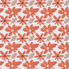 Fototapeta premium Vector floral 3d seamless pattern background. Seamless colorful floral background pattern.