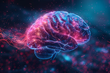 Brain creative technology, translucent scan medical  3d illustration