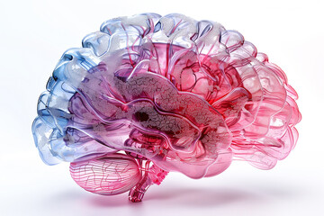 Brain creative technology, translucent scan medical 3d illustration