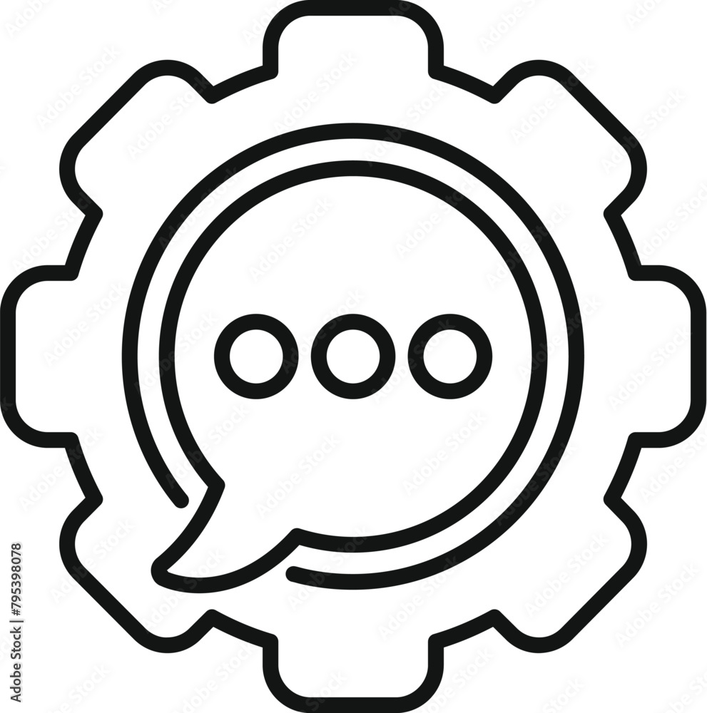 Poster bot chat tech support icon outline vector. ai online help. info app work