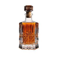 a glass bottle with amber liquid with Jack Daniel's in the background