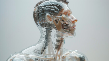 Transparent anatomical model showcasing human physiology
