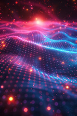 Fototapeta premium A pulsating neon grid on a dark backdrop, evoking an 80s retro-futuristic feel,