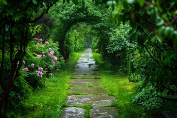 Obraz premium Giant sequoia forest - the largest trees on Earth in Sequoia National Park, California, USA. Beautiful simple AI generated image in 4K, unique.