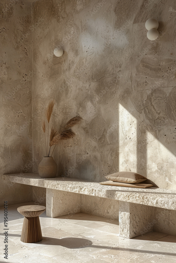 Leinwandbilder a soft beige gradient, creating a tranquil and inviting space for relaxation and focus,