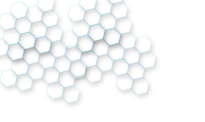 Abstract vector hexagons pattern background. Geometric simple hexagonal concept technology background elements. Medical, technology or science design.