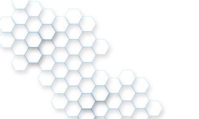 Blue line seamless hexagon pattern background. Abstract hexagonal concept technology background. Vector Illustration. Design for banner, poster, template, technology science concept background.