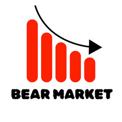 a vector of falling stock prices marked by a descending line on a chart