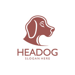 Dog head, animal logo vector illustration