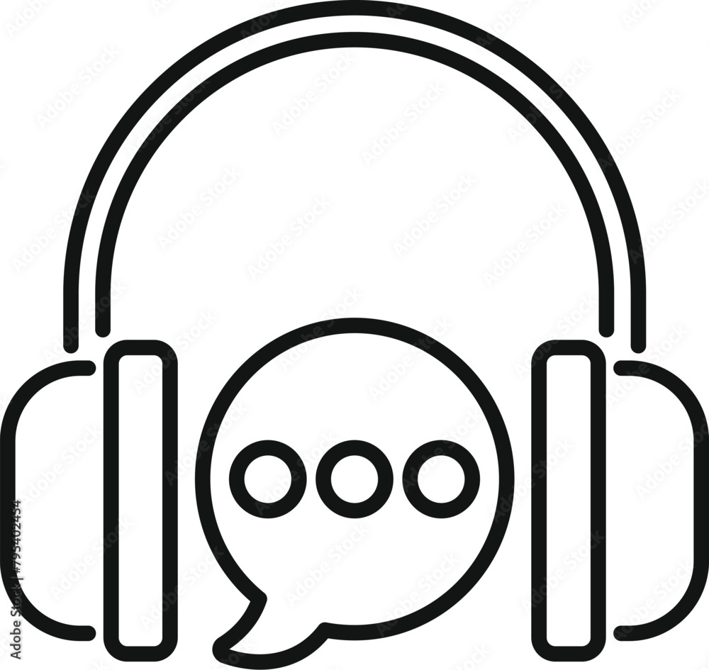 Poster online call support icon outline vector. web volume. mobile audio model