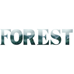 the word FOREST on a green background which invites us to protect the environment