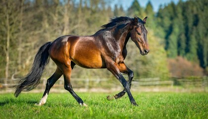 galloping horse background in action pose with vivid colorful motion lines