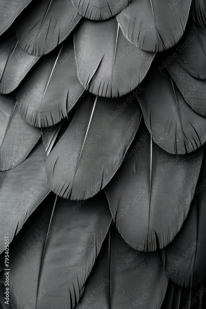 Leinwandbilder an array of geometric feathers, each plume a study in form and repetition,