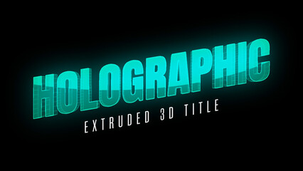 Extruded 3D Holographic Title